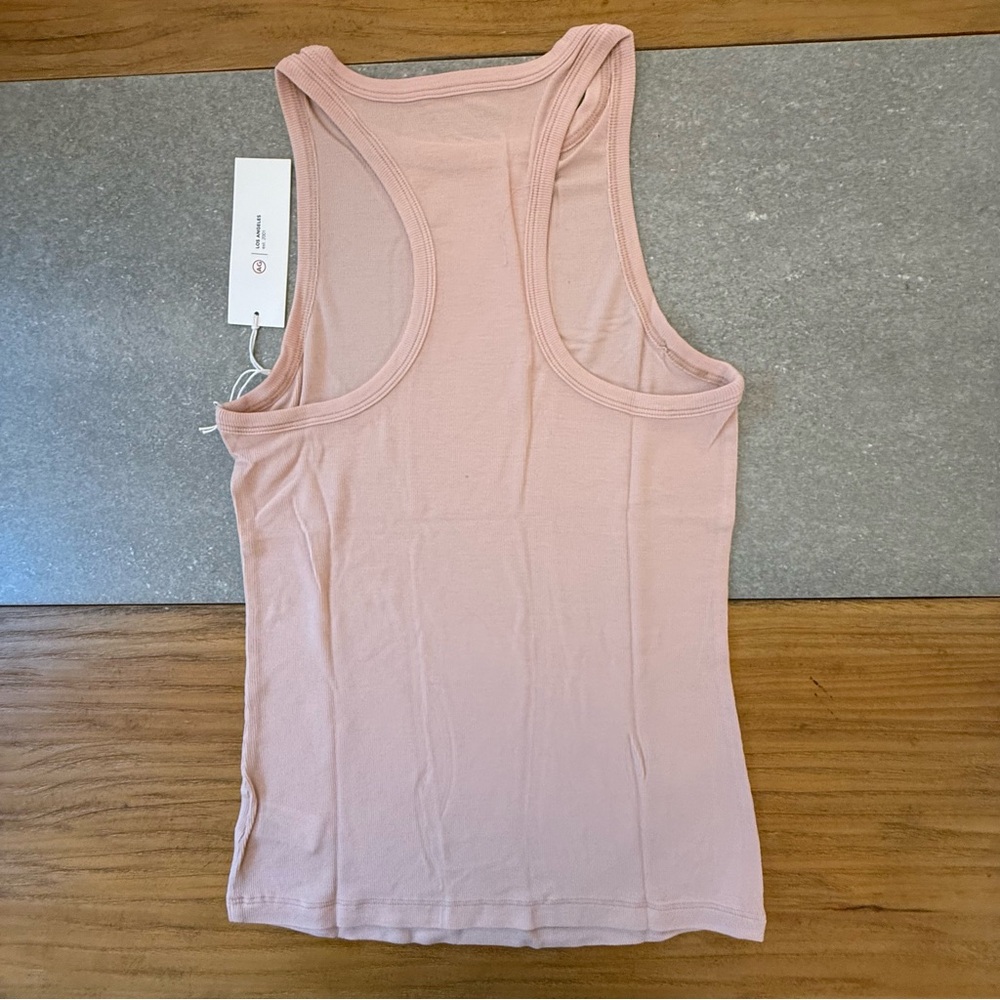 NWT AG Jeans Orso Tank Slim Fit Ribbed Racerback Pink Size Medium - Picture 5 of 9